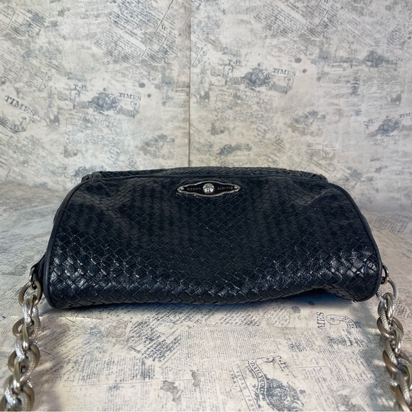 Elliott Lucca Black Leather intrecciato style shoulder bag - Picture 6 of 15